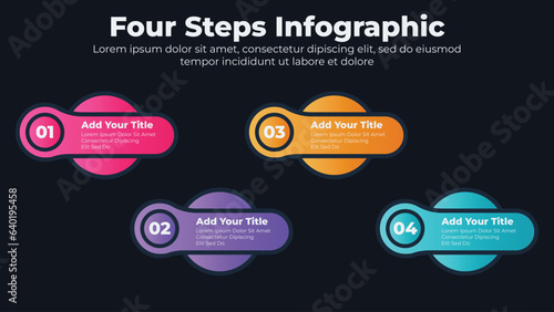 Business infographic bar with dark theme