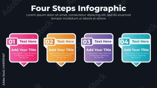 Presentation business infographic design template with dark theme