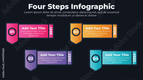 Wallpaper Mural Business infographic elements with 4 steps Torontodigital.ca