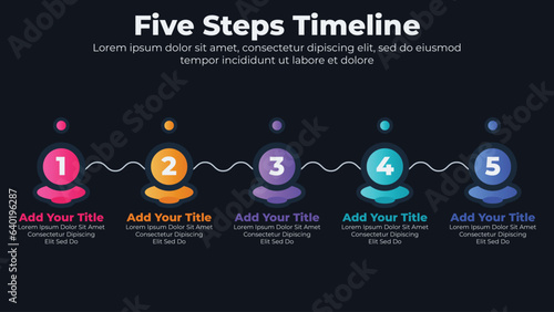 Infographic template for business process steps