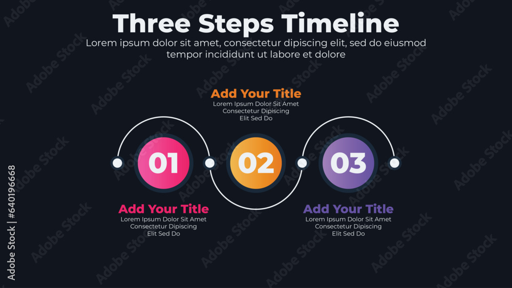 Circular timeline steps infographics template design