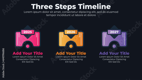 Gradient infographics template business concept with with dark them