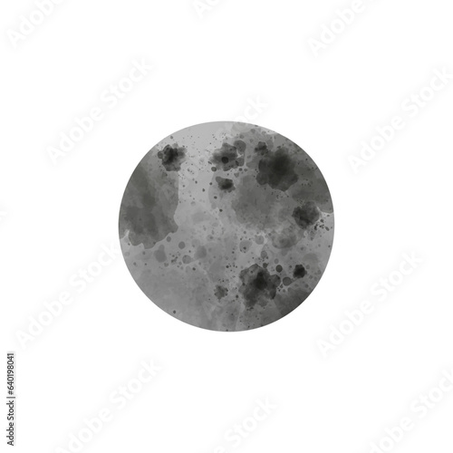 Aero space cute characters. Grey pluto planet sticker..