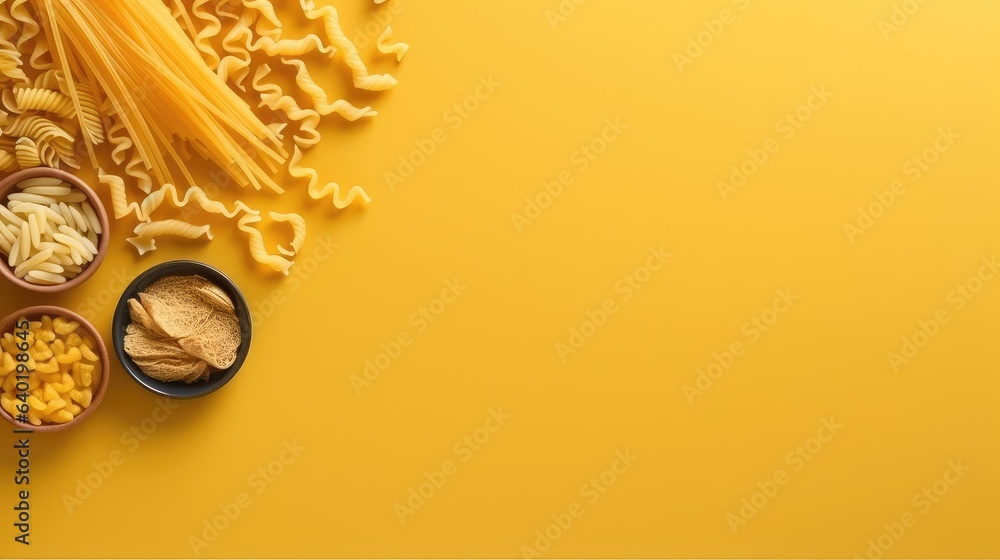 uncooked italian pasta on solid color background uncooked italian pasta on solid color background