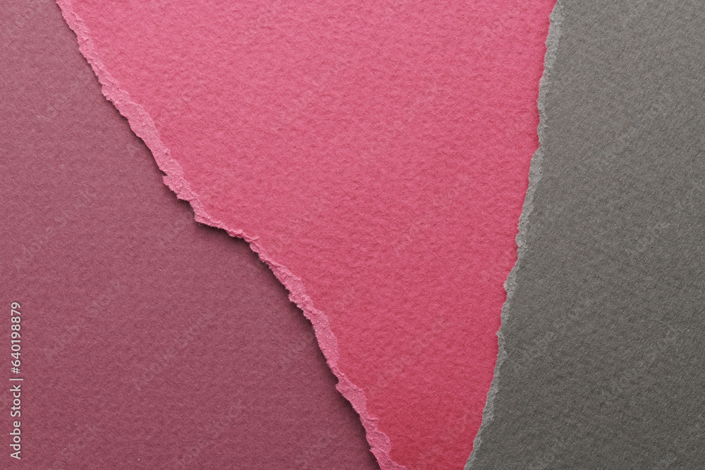 Art collage of pieces of ripped paper with torn edges. Sticky notes collection red burgundy grey colors, shreds of notebook pages. Abstract background. Art collage of pieces of ripped paper with torn edges. Sticky notes collection red burgundy grey colors, shreds of notebook pages. Abstract background.