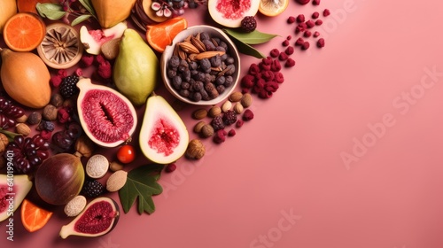 Plate with vegan food   fruits and vegetables