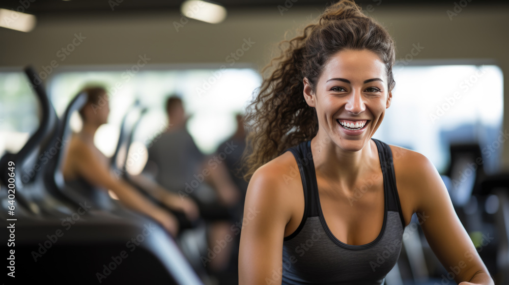 Portrait of a young athletic woman in a gym Portrait of a young athletic woman in a gym