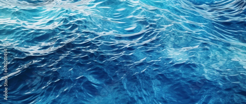 wave sea background water texture clean ripple blue summer banner abstract. Generative AI.