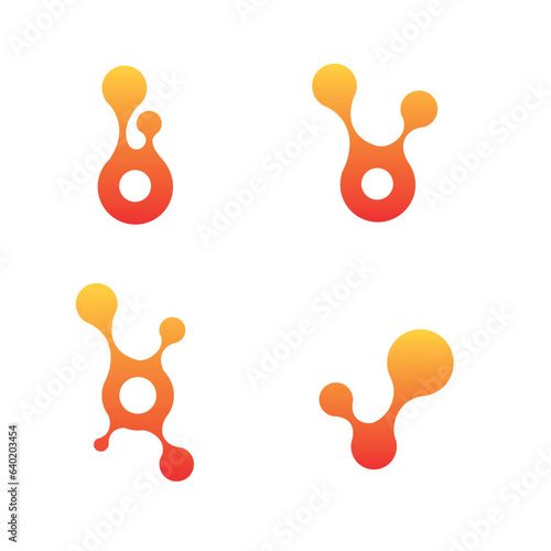 Letter O logo in the form of spores