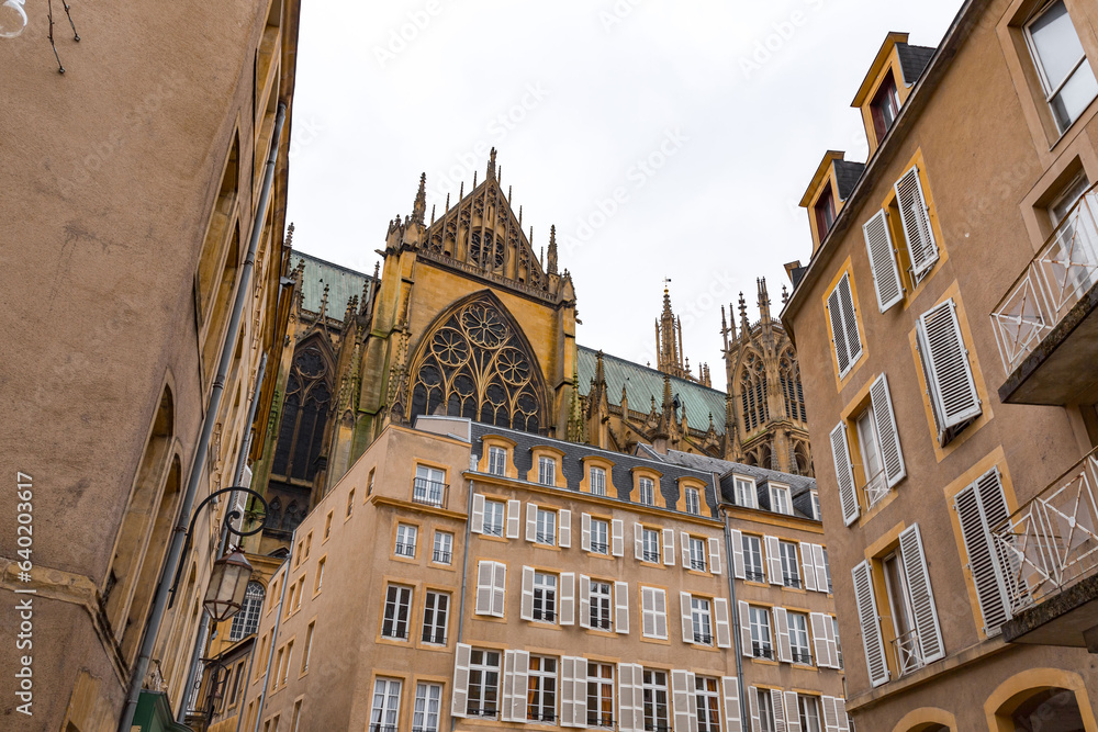 Metz Cathedral, or the Cathedral of Saint Stephen in Metz, France