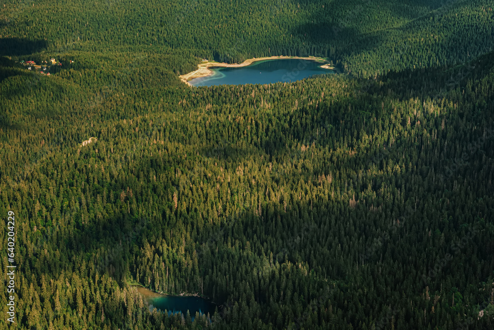 Aerial View of Black Lake and Snake Lake