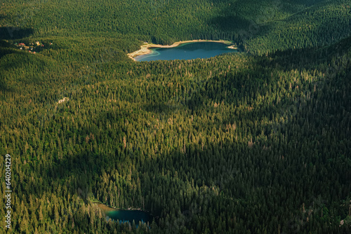 Obraz na płótnie Aerial View of Black Lake and Snake Lake w salonie