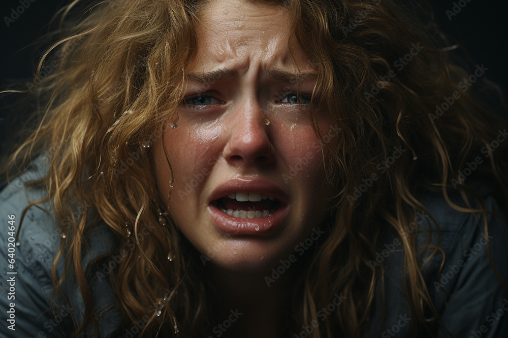 portrait of upset worried woman crying portrait of upset worried woman crying