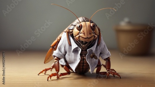 A funny cockroach wearing shirt.