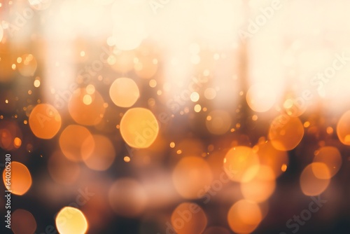 Abstract blurred light background , Holiday city lights bokeh or Blur abstract , Warm tone Vintage color style. © Yulia