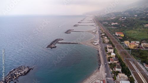 Le T di Paola e San lucido in Calabria Italia - Vista panoramica fotografia aerea photo