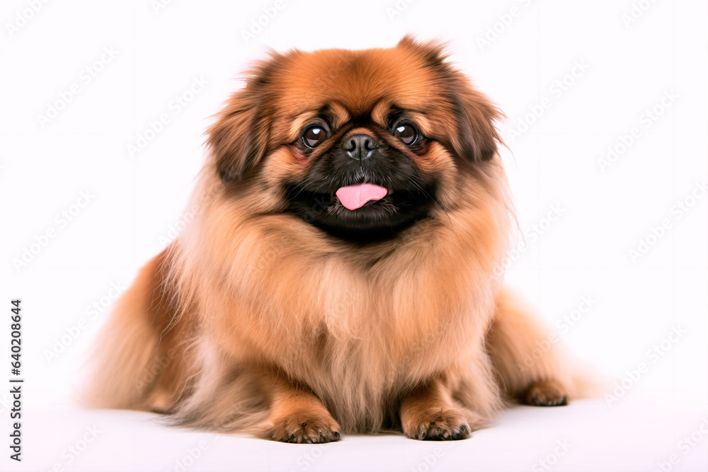 Beautiful Pekingese dog on a white isolated background Beautiful Pekingese dog on a white isolated background