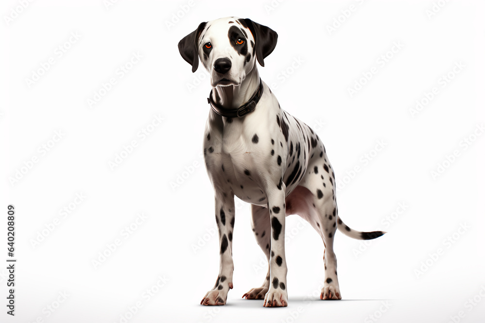 Dalmatian dog on a white isolated background