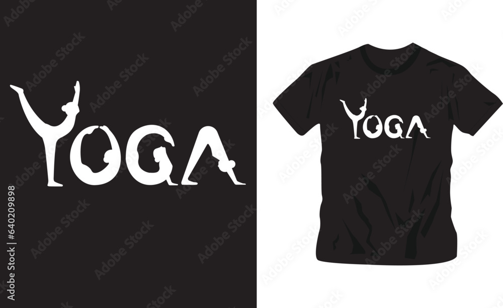 yoga pose beautiful lettering typography t-shirt design editable template yoga pose beautiful lettering typography t-shirt design editable template