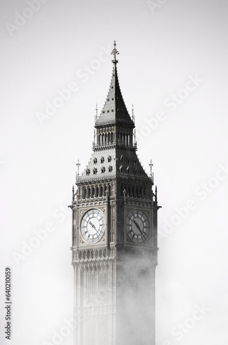 "Artistic rendition of Big Ben in London, capturing the iconic clock tower's grandeur and timeless significance in a unique perspective."