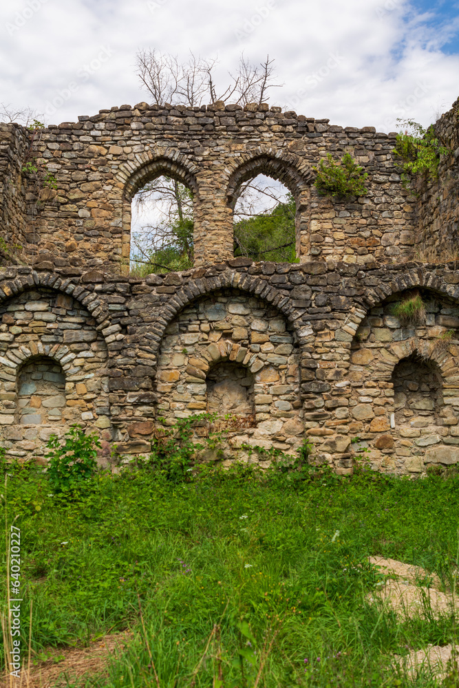 Ruins of the Ikalto Academy next to the Ikalto monastery in Georgia. The academy was founded in the early 12th century.