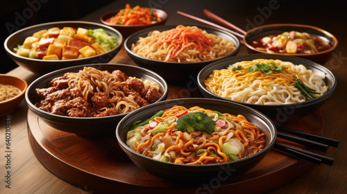 Different types of Asian food