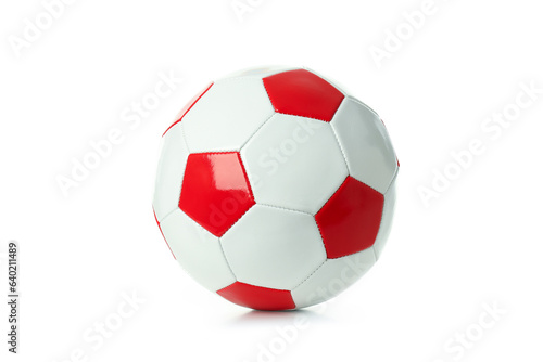 Red and white football ball isolated on white background