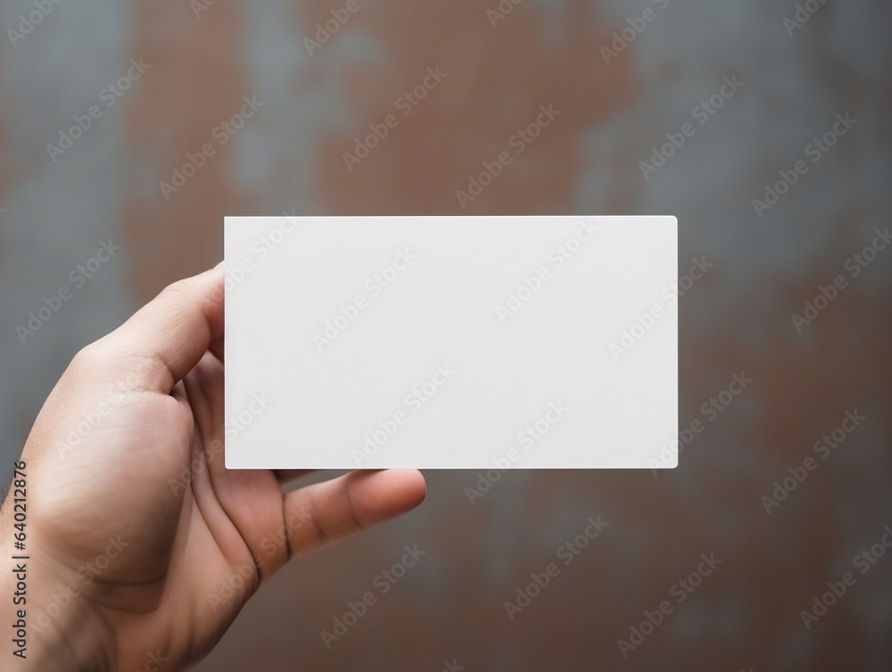 Mockup of hand and business card with isolated background generative ai Mockup of hand and business card with isolated background generative ai
