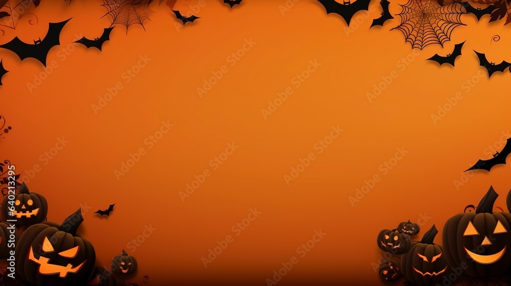 Orange halloween banner with spiderwebs and blank space for text. Orange halloween banner with spiderwebs and blank space for text.