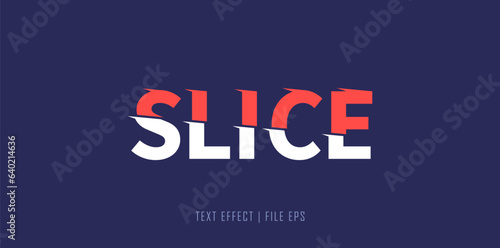 sliced text effect - razor sliced text. Slice style typography design.