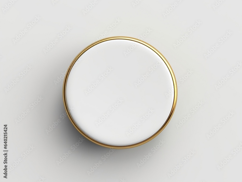 Top view pin badge mockup with isolated background generative ai Top view pin badge mockup with isolated background generative ai