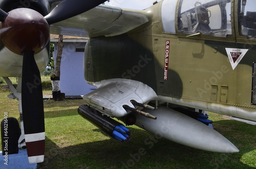 Yogyakarta - Indonesia 21 Agust 2023 : Old planes from World War 2 - As an unforgettable sign of world history