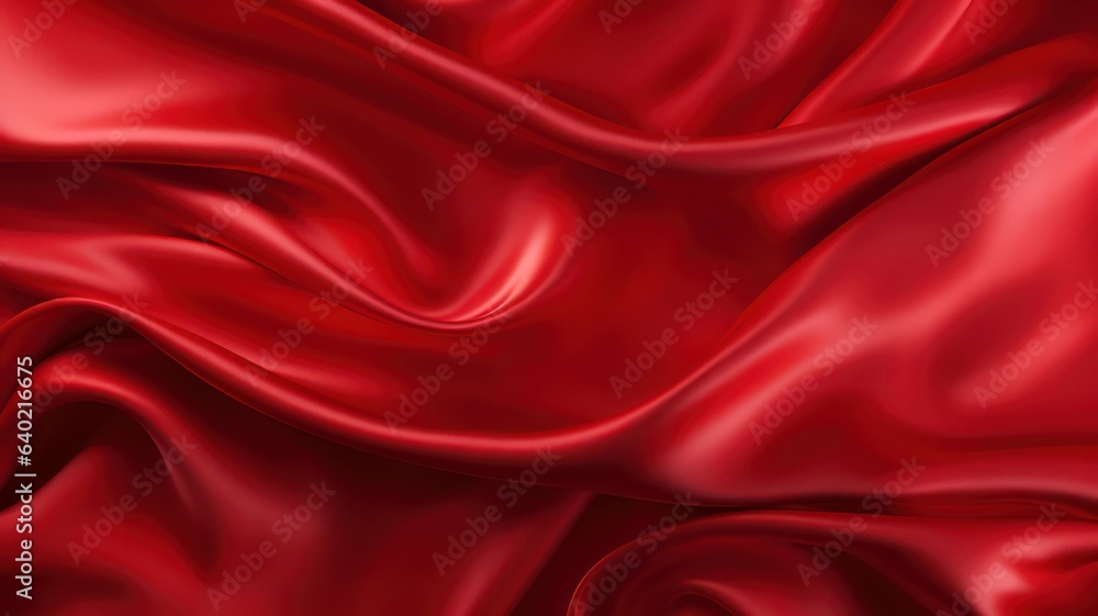 Red silk satin background created with Generative AI