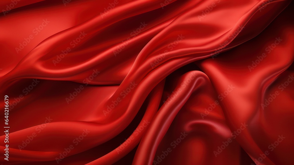 Obraz premium Red silk satin background created with Generative AI