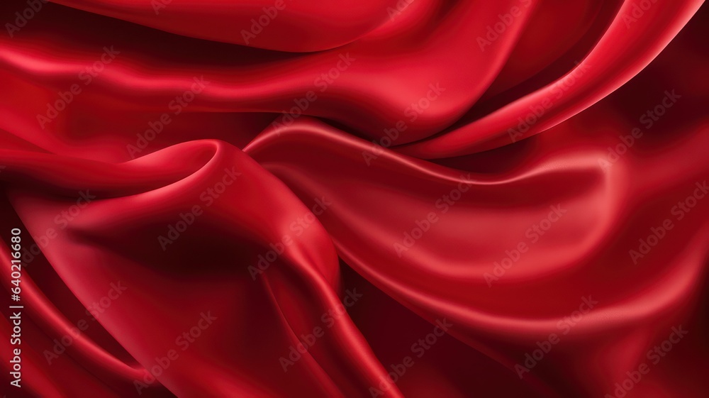 Red silk satin background created with Generative AI Red silk satin background created with Generative AI