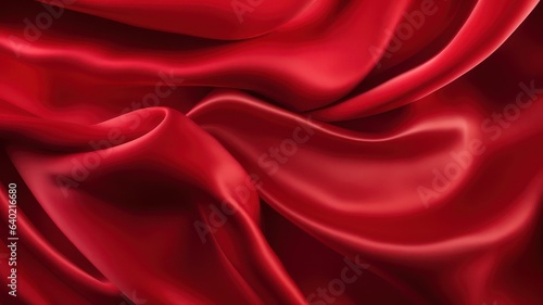 Red silk satin background created with Generative AI