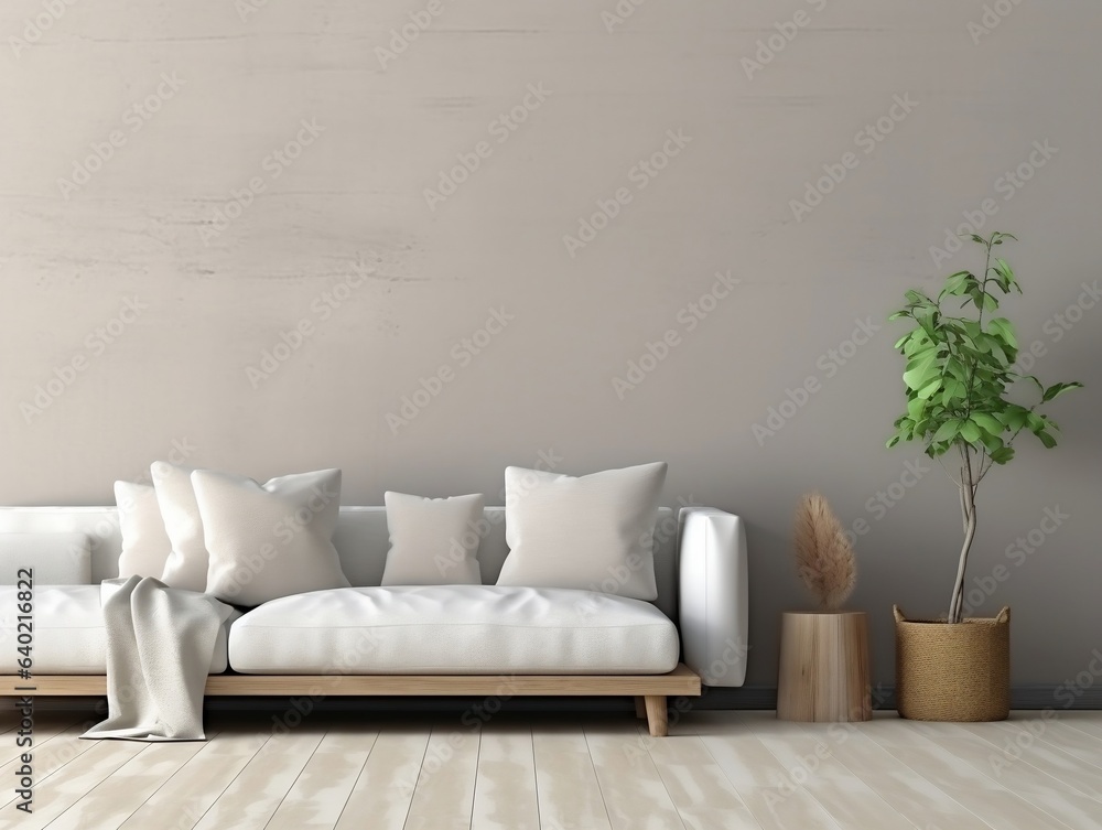Living room wall mockup modern interior design generative ai Living room wall mockup modern interior design generative ai