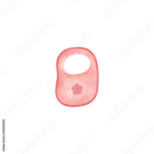 Babies cute characters. Pink baby bib sticker