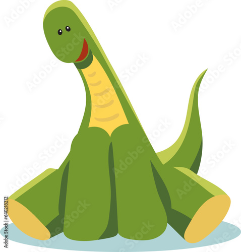 Cute dinosaur in cartoon style. Vector children's illustration for printing on clothes or a web magazine.