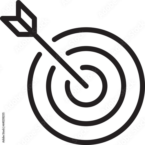 Arrow in target icon. Strategy symbol success. Vector illustration.