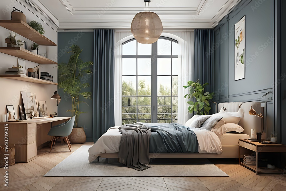 Fototapeta premium Modern bed room interior design