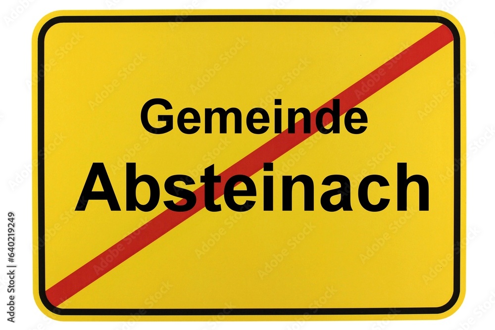 Illustration eines Ortsschildes der Gemeinde Absteinach in Hessen Illustration eines Ortsschildes der Gemeinde Absteinach in Hessen