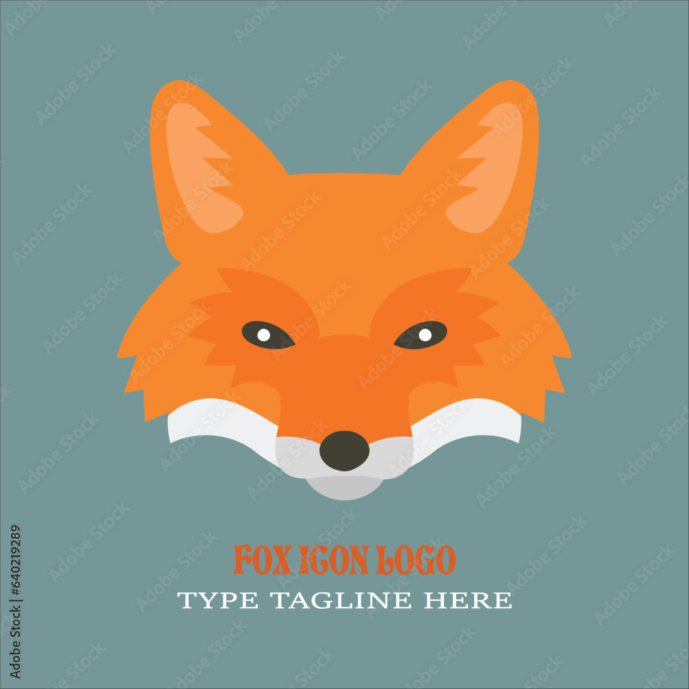 Fototapeta premium fox logo design made by illustrator, vector file fox logo, fox unique logo