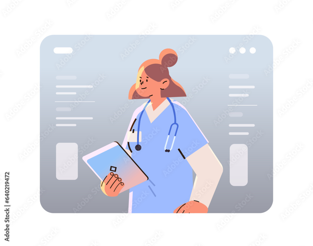 woman doctor with stethoscope medical worker in uniform happy labor day celebration concept horizontal woman doctor with stethoscope medical worker in uniform happy labor day celebration concept horizontal