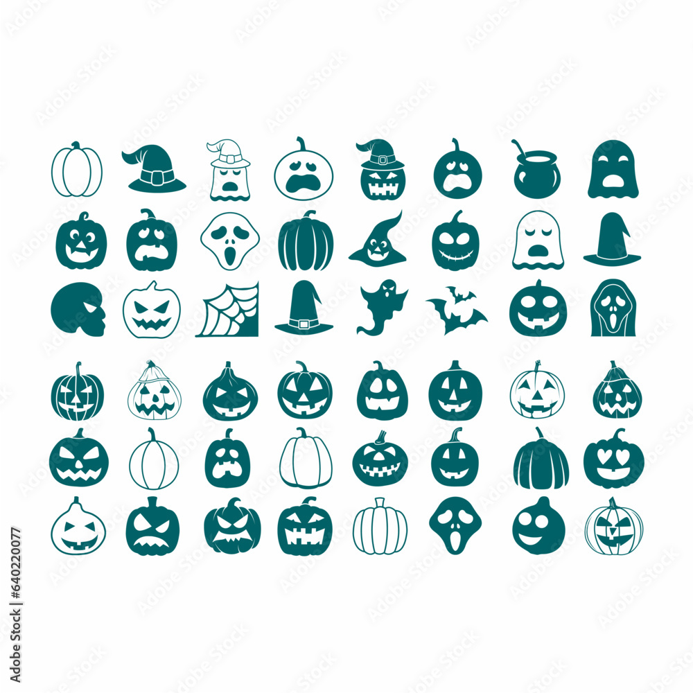 set of halloween vector illustration set of halloween vector illustration