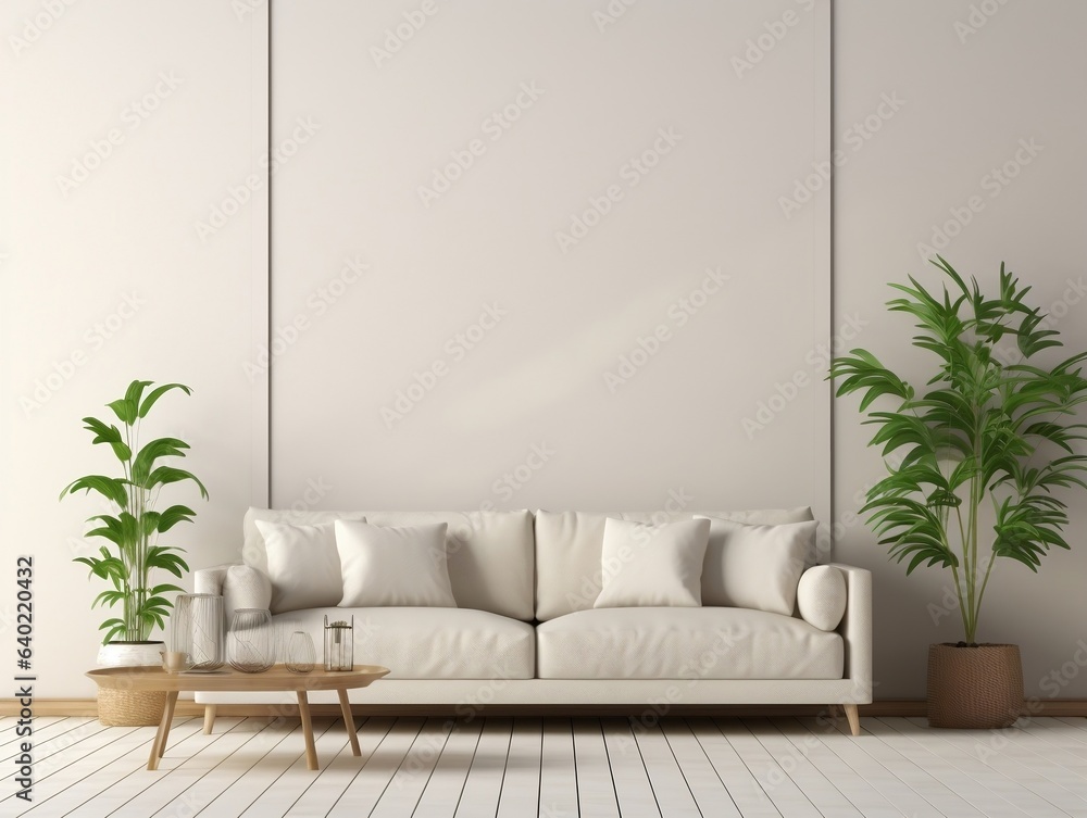Living room wall mockup modern interior design generative ai Living room wall mockup modern interior design generative ai