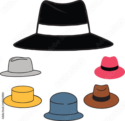 various styles of cartoon hats 