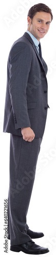 Digital png photo of caucasian businessman on transparent background