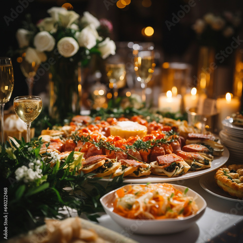 Catering wedding buffet for events. Wedding food bar dinner wine restaurant