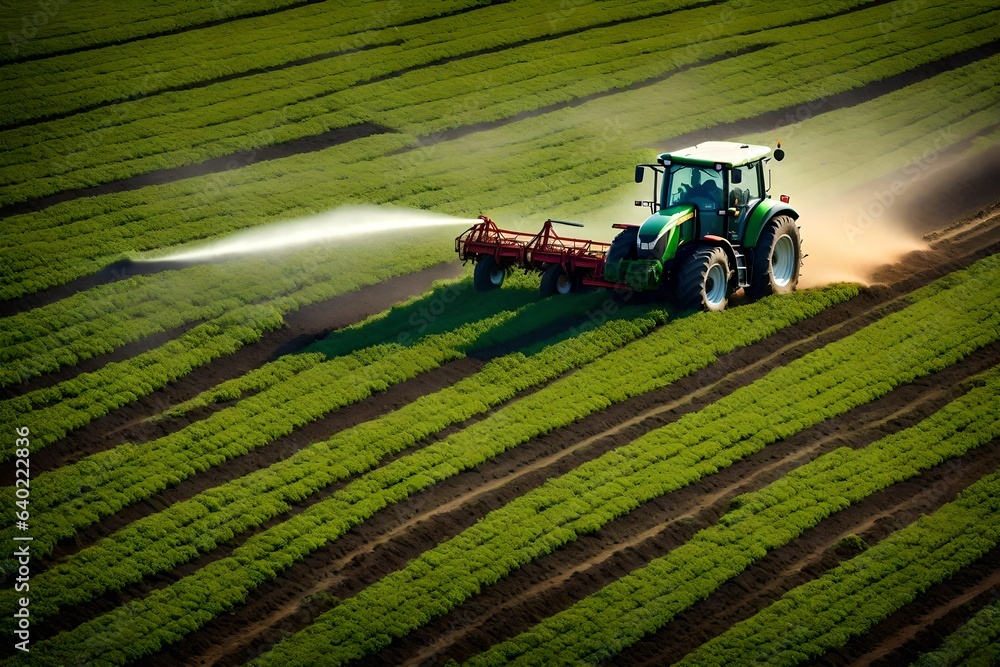 Fototapeta premium tractor in field Generated Ai